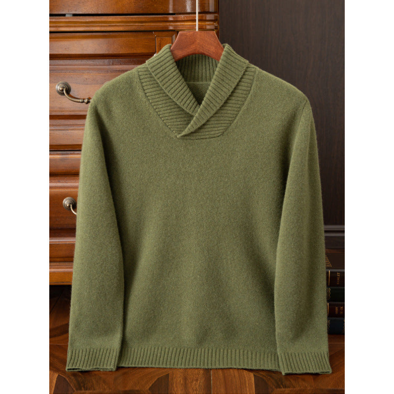 Men's Casual Fashion Collar Wool Pullover Sweater