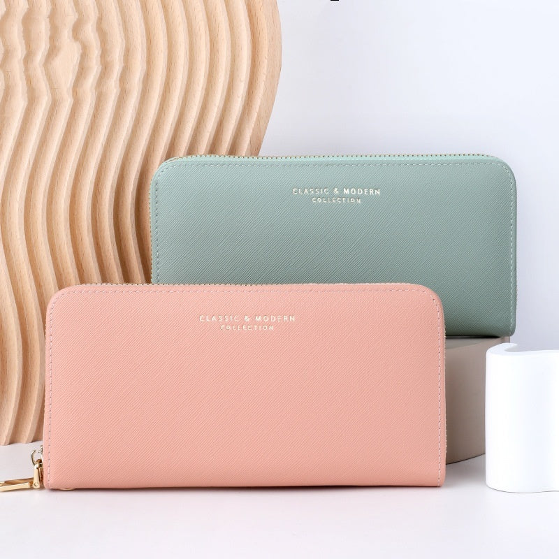 Wallet Fashion Women's Long Cross Pattern Zipper