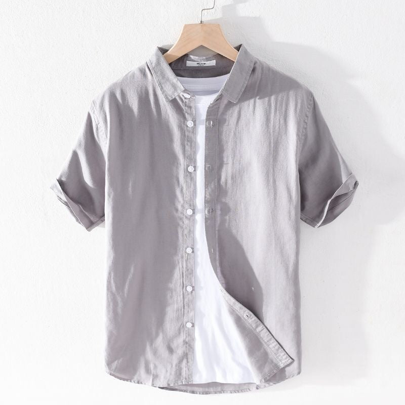 Summer Short Sleeve Linen Shirt For Men