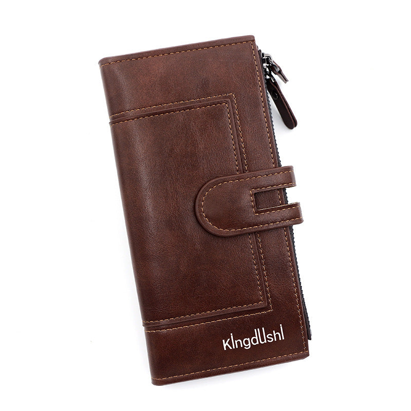 Fashion Minimalist Magnetic Buckle Multi-card Slot Zipper Bag