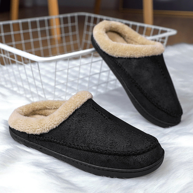 Indoor Warm Anti Slip And Plush Cotton Shoes For Men