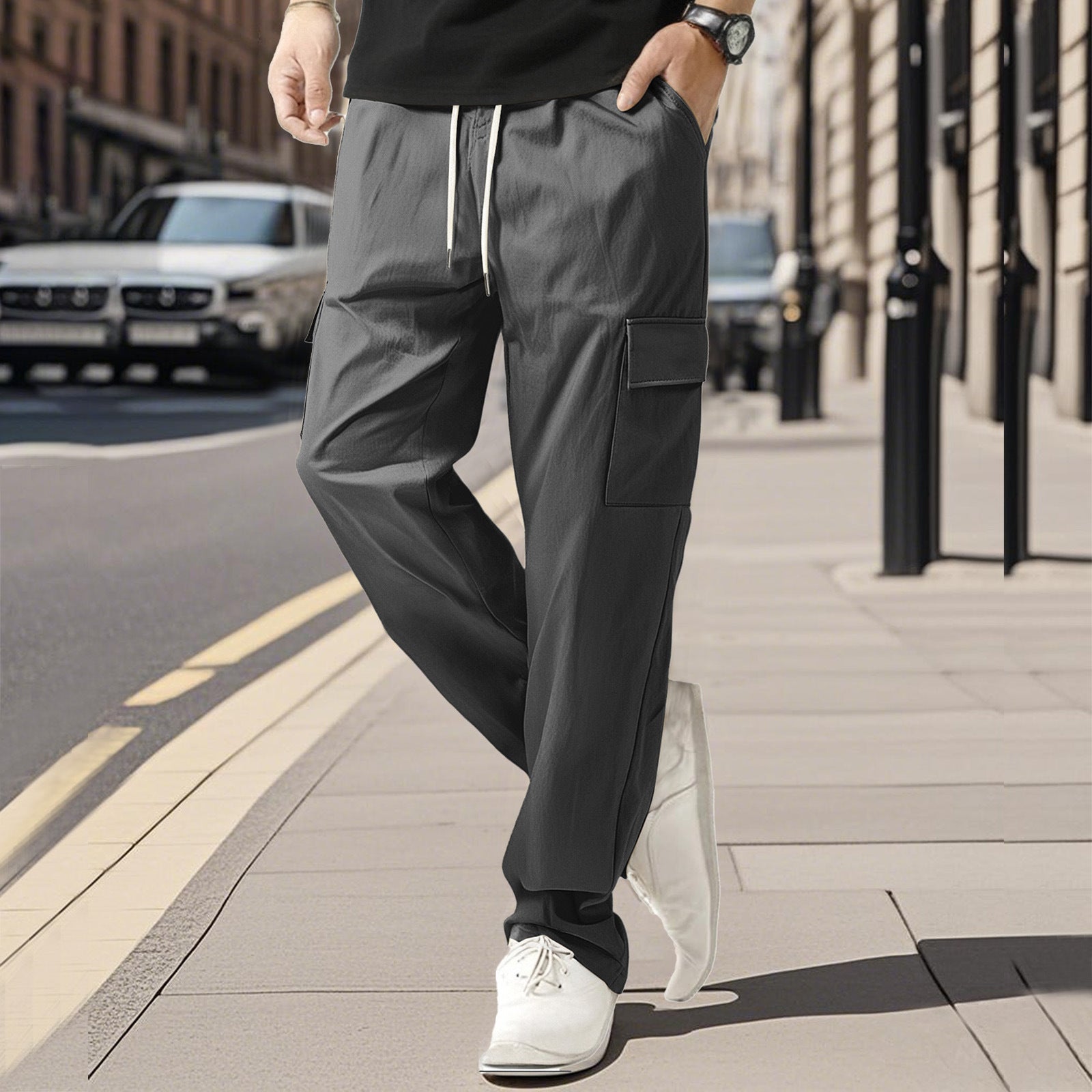 Men's Casual Trousers Loose Thin Fashionable Sports Quick-drying
