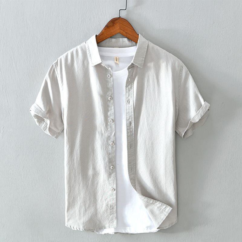 Summer Short Sleeve Linen Shirt For Men