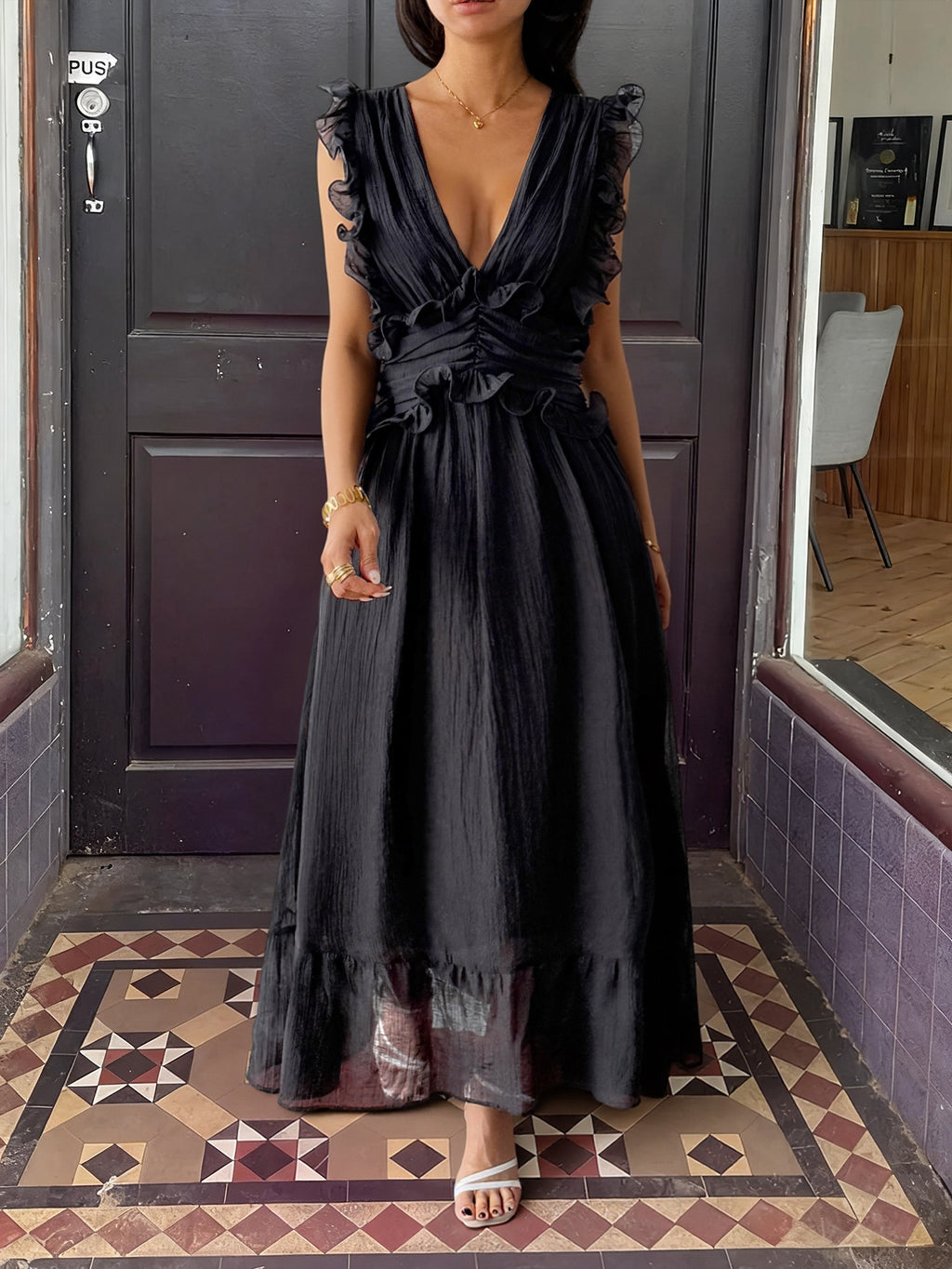 Elegant Style Suspender Dress Women