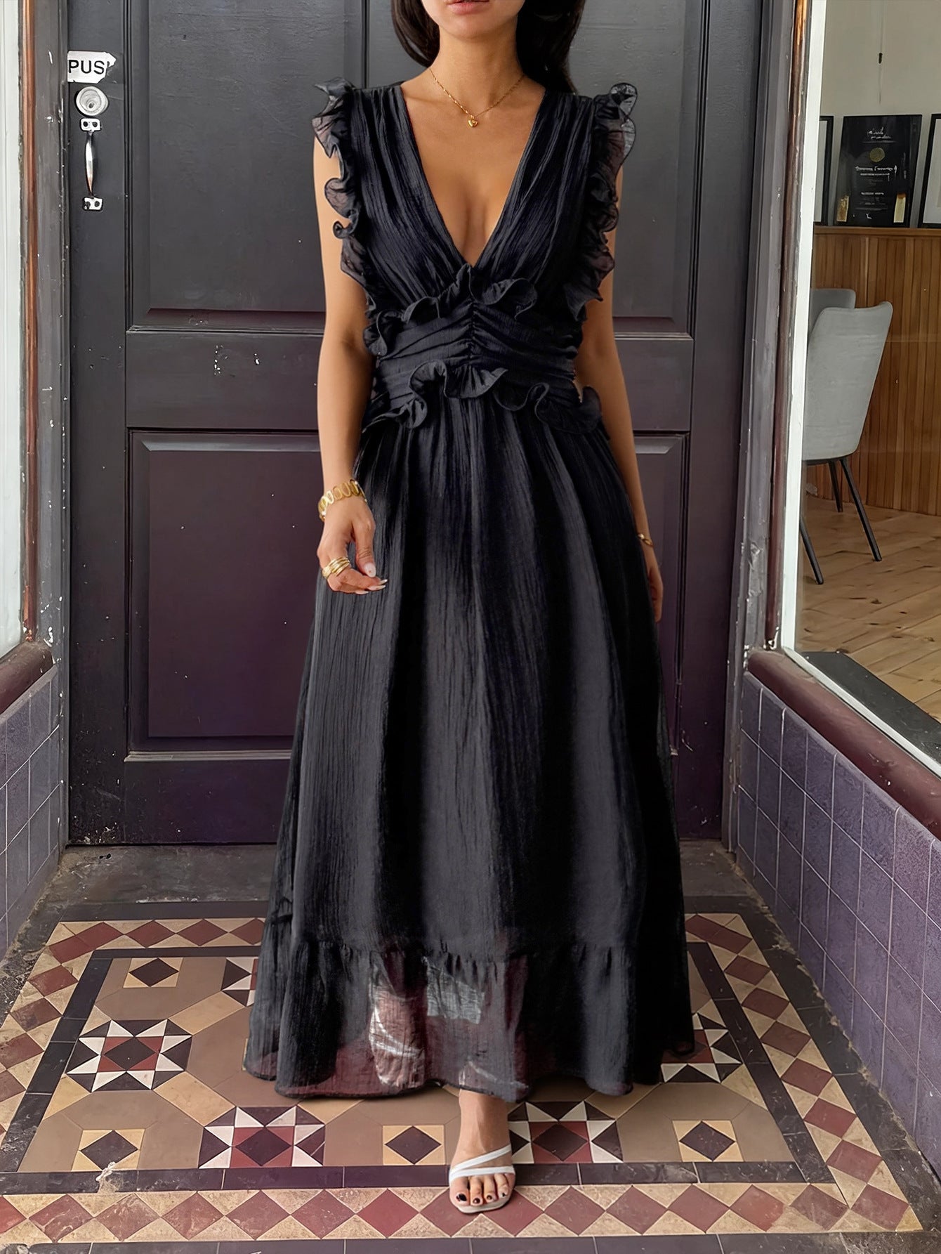 Elegant Style Suspender Dress Women